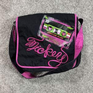 Mickey Mouse Disney Parks Bag Messenger Crossbody Black Pink Retro Cassette Tape